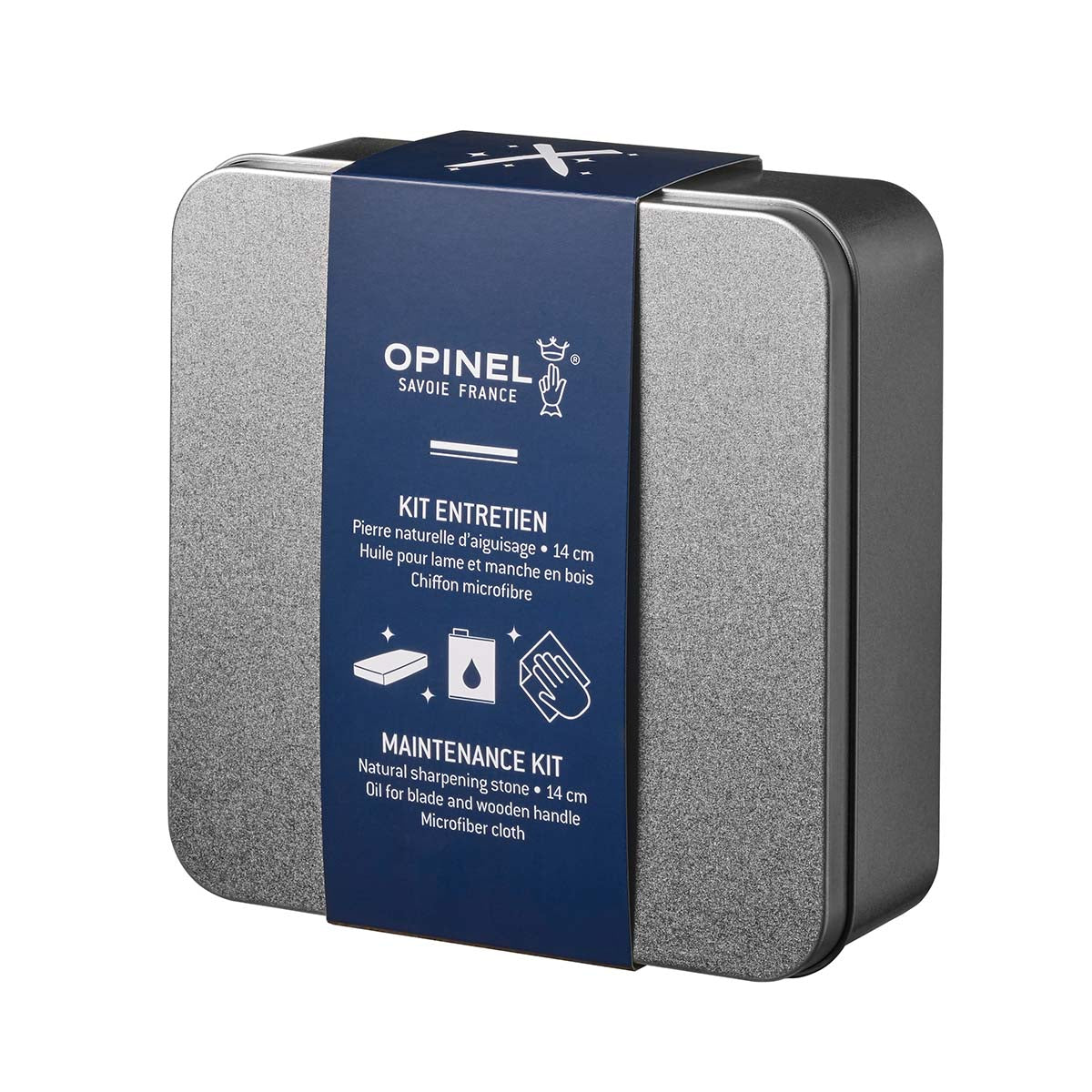 opinel-maintenance-kit-sharpening-stone-oil-cloth-in-metal-box image 1