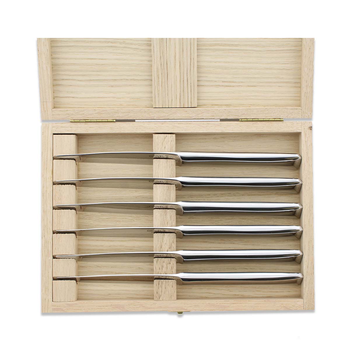 opinel-perp-tue-6-piece-steak-knife-set-with-wooden-gift-box-stainless-steel-mic image 2