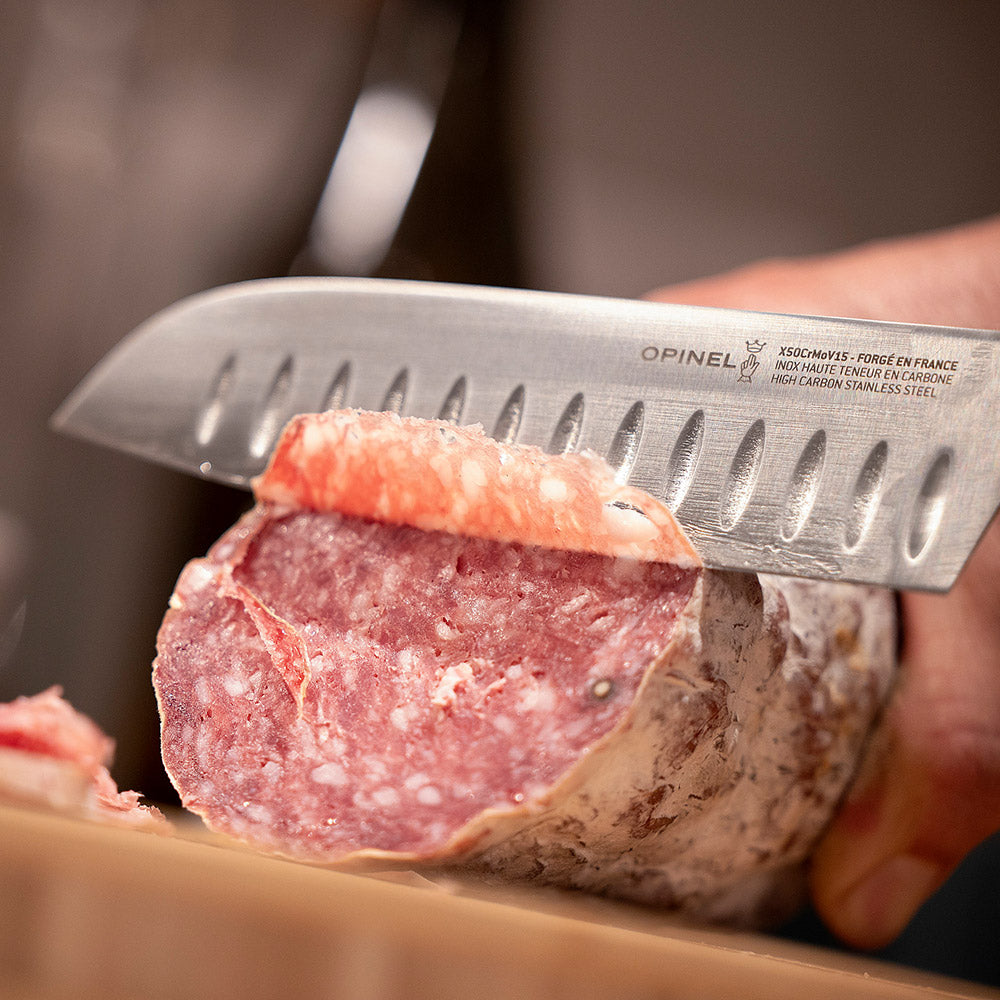 opinel-les-forg-s-1890-professional-santoku-knife-7-dimpled image 6