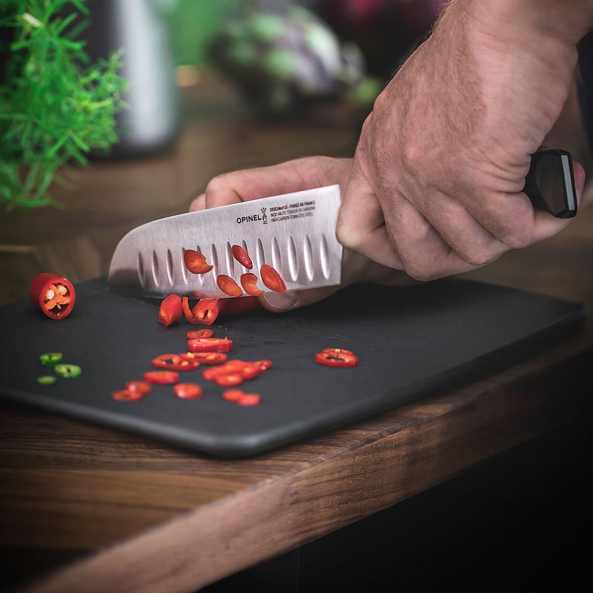 opinel-les-forg-s-1890-professional-santoku-knife-7-dimpled image 7