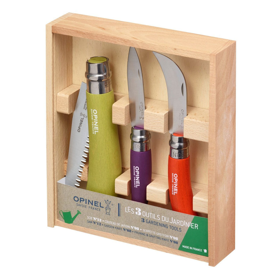 opinel-stainless-carbon-steel-garden-knife-trio-3-tools image 1