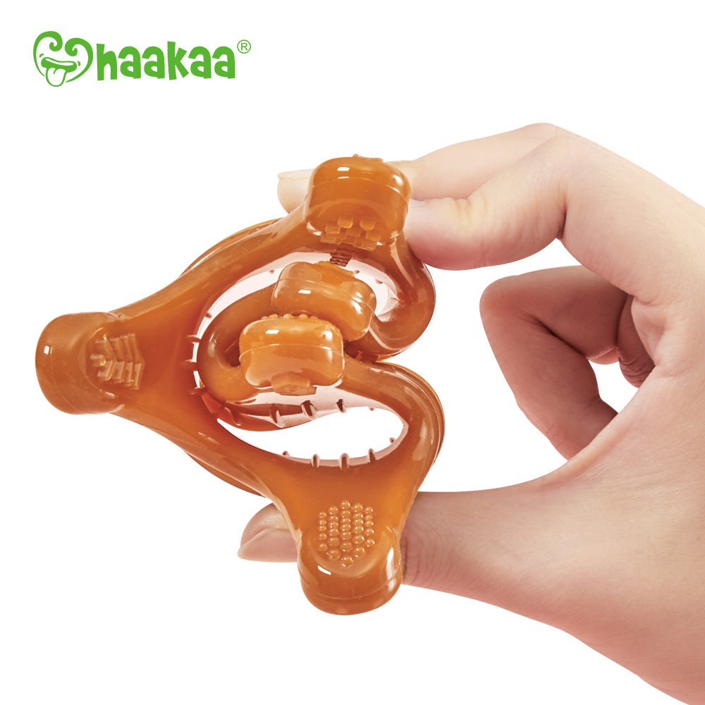 haakaa-silicone-crown-teether-pack-of-4-sensory-teether-for-babies image 3