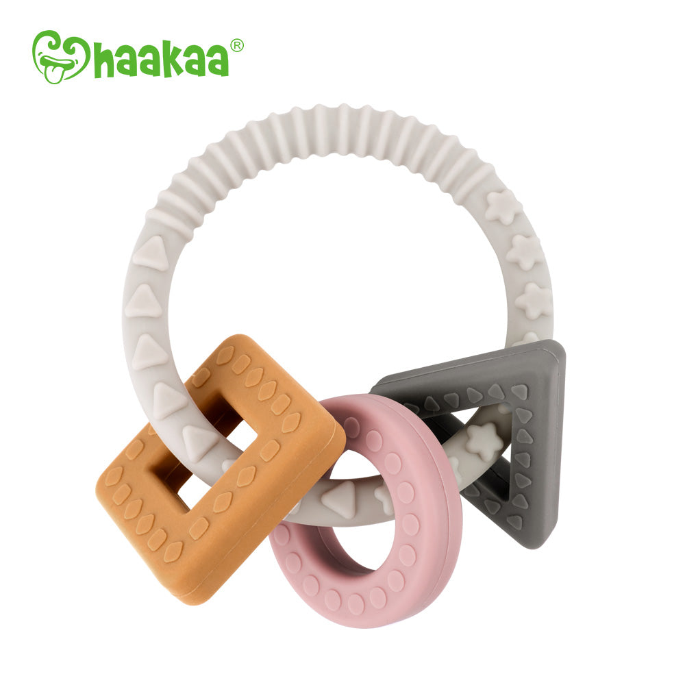 haakaa-silicone-teething-ring-pack-of-4-freezable-teether-for-babies image 1