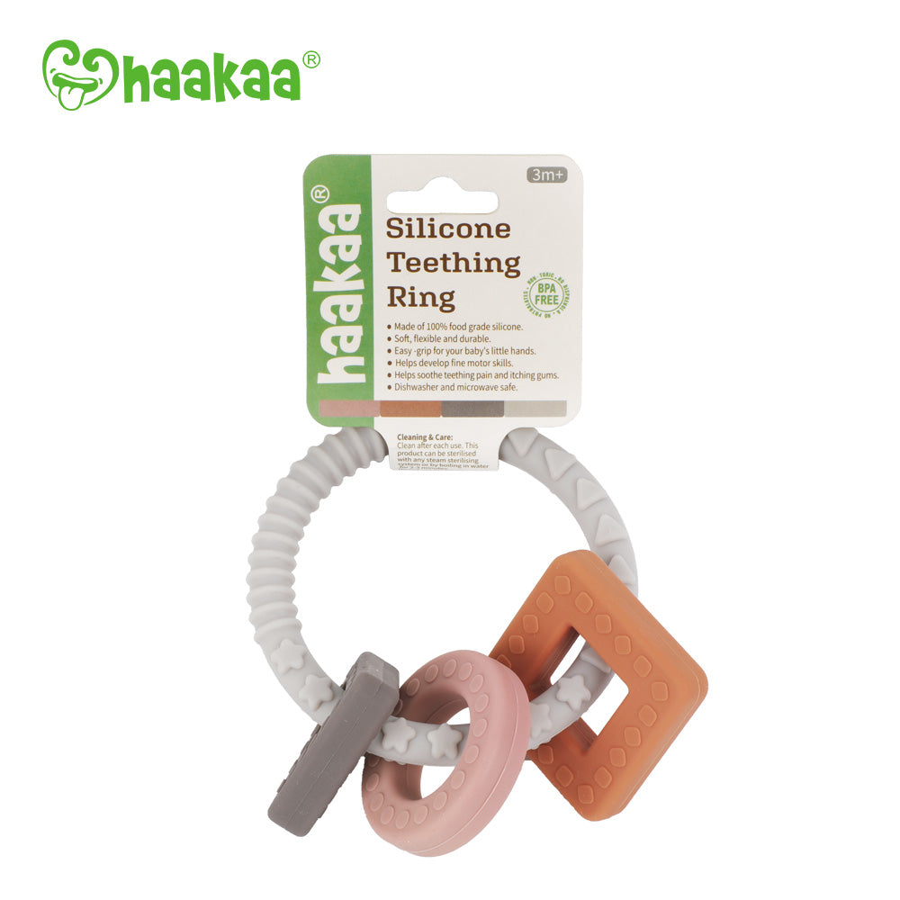 haakaa-silicone-teething-ring-pack-of-4-freezable-teether-for-babies image 2
