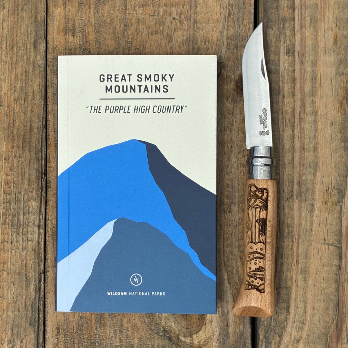 opinel-national-parks-guide-series-no-08-knife-with-wildsam-field-guide-bundle image 2
