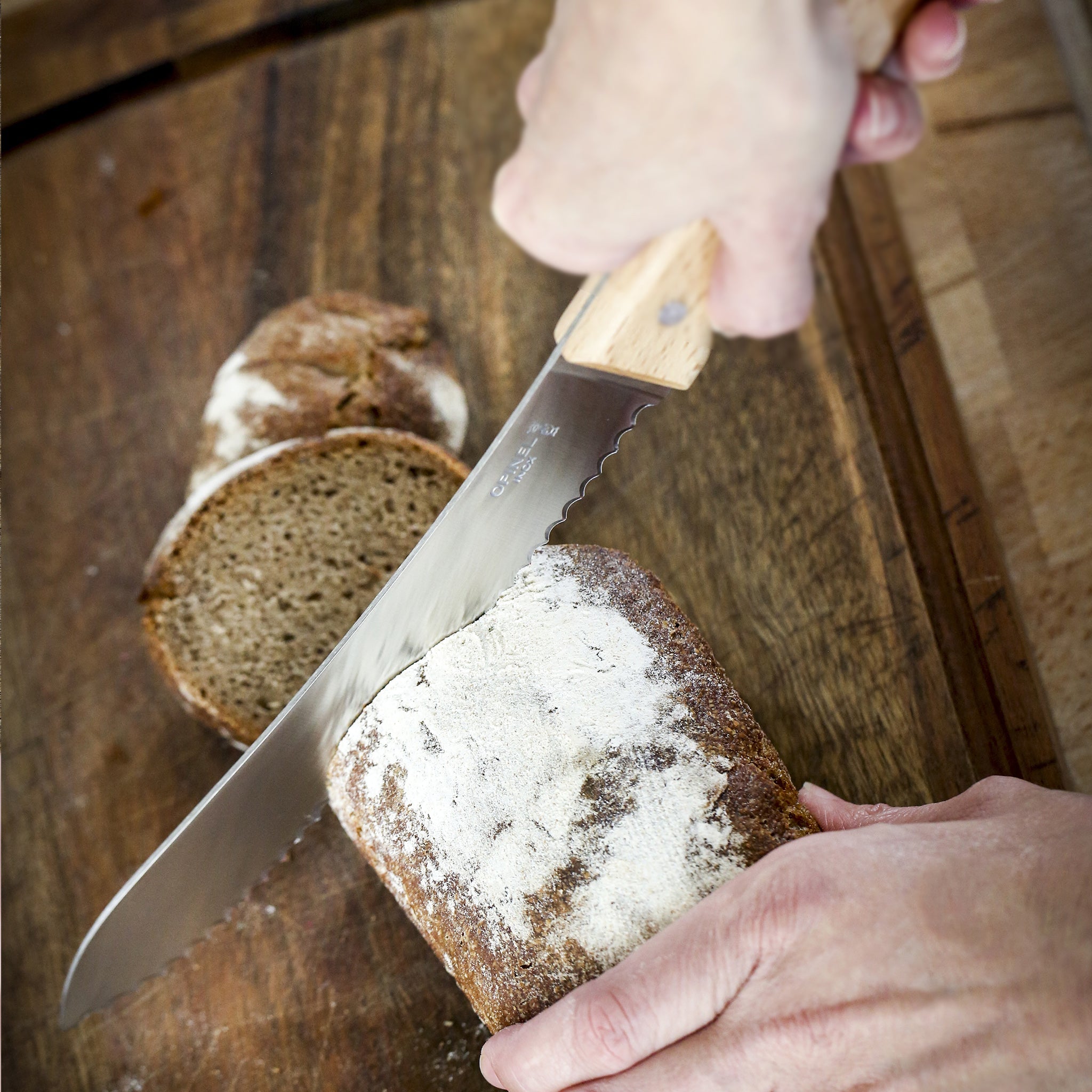 opinel-parallele-wooden-8-inch-bread-knife-with-serrated-blade image 3